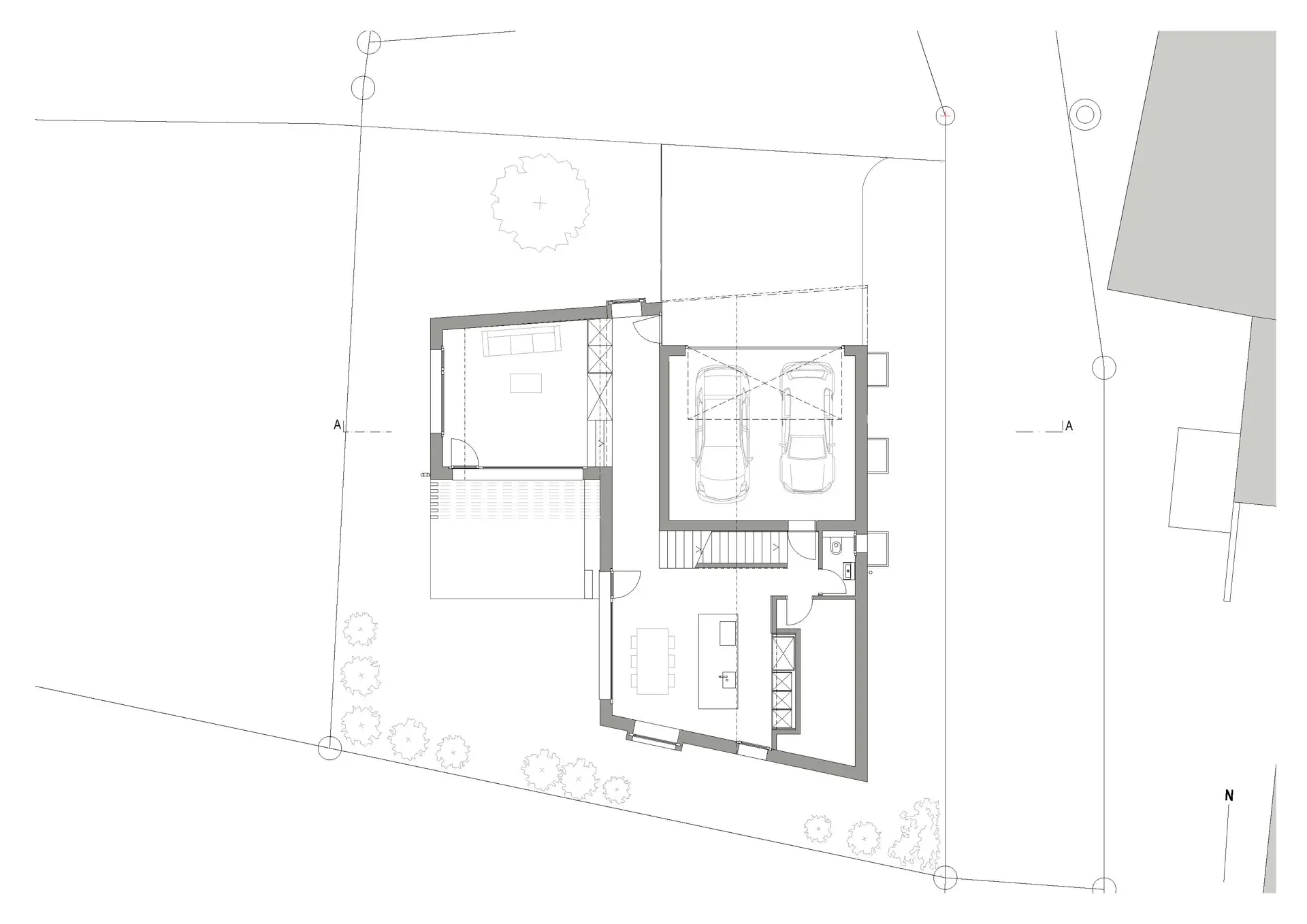 22_Neubau_Einfamilienhaus Teilerrüfeweg Rofels Maienfeld_Grundriss Erdgeschoss